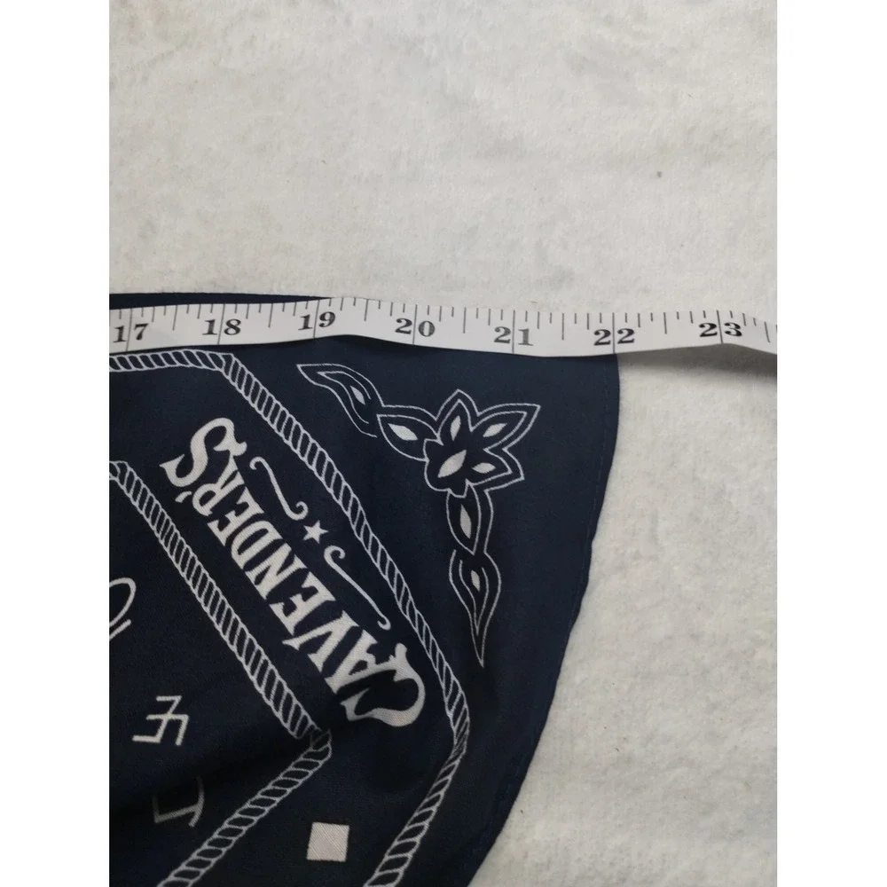 Cavenders Western Cattle Brand Bandana Navy Blue Cotton Cowboy Scarf Made in USA